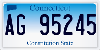 CT license plate AG95245