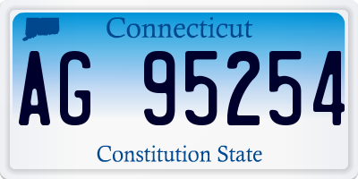 CT license plate AG95254