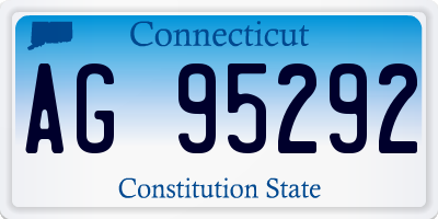 CT license plate AG95292