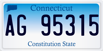 CT license plate AG95315