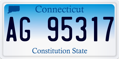 CT license plate AG95317