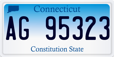 CT license plate AG95323