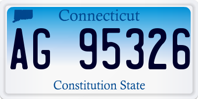 CT license plate AG95326