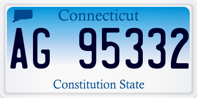 CT license plate AG95332
