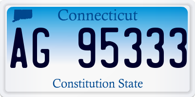 CT license plate AG95333