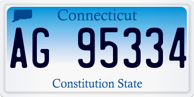 CT license plate AG95334
