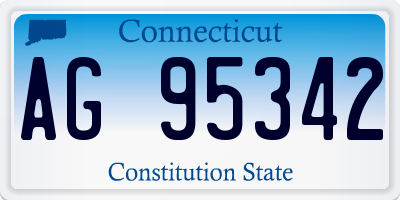 CT license plate AG95342