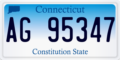 CT license plate AG95347