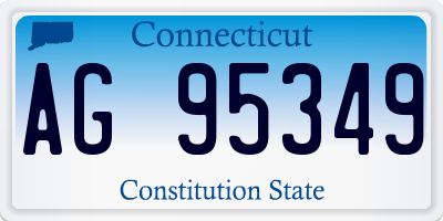 CT license plate AG95349