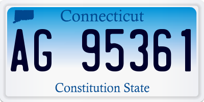 CT license plate AG95361