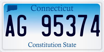 CT license plate AG95374