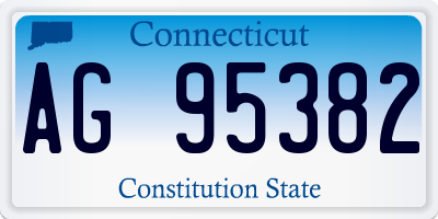 CT license plate AG95382