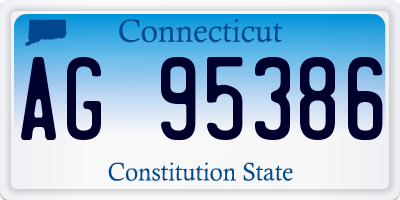 CT license plate AG95386