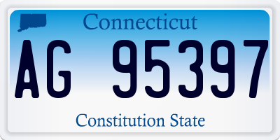 CT license plate AG95397
