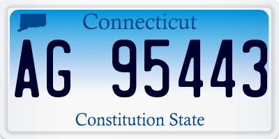 CT license plate AG95443