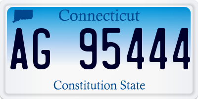 CT license plate AG95444
