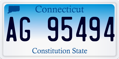 CT license plate AG95494