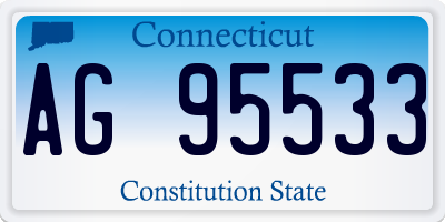 CT license plate AG95533