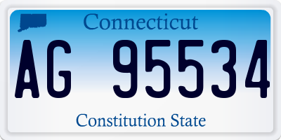 CT license plate AG95534