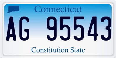 CT license plate AG95543