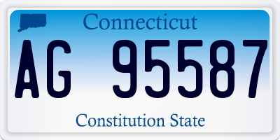 CT license plate AG95587