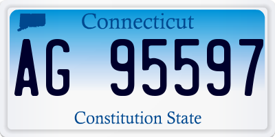 CT license plate AG95597