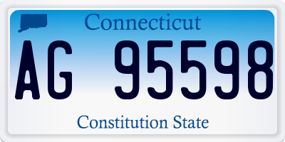 CT license plate AG95598