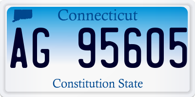 CT license plate AG95605