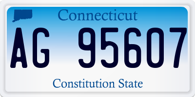CT license plate AG95607