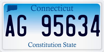 CT license plate AG95634