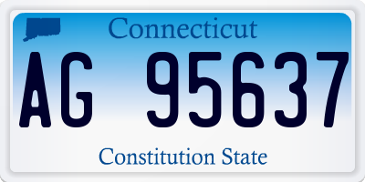 CT license plate AG95637
