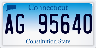 CT license plate AG95640