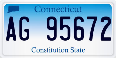 CT license plate AG95672
