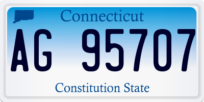 CT license plate AG95707