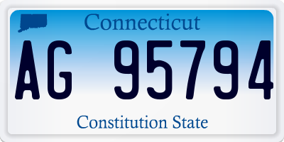 CT license plate AG95794