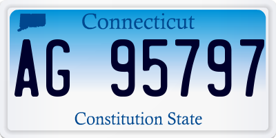 CT license plate AG95797