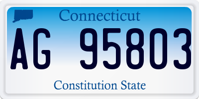 CT license plate AG95803