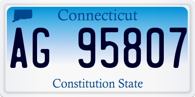 CT license plate AG95807