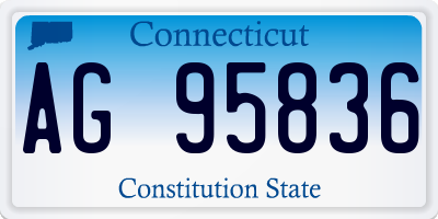 CT license plate AG95836
