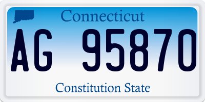 CT license plate AG95870