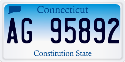 CT license plate AG95892
