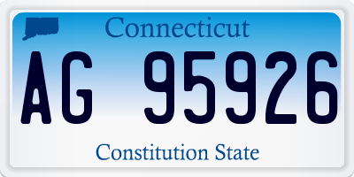 CT license plate AG95926