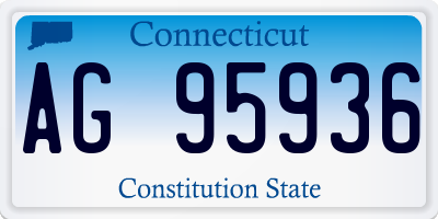 CT license plate AG95936