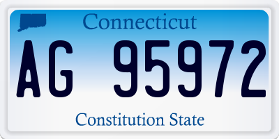 CT license plate AG95972