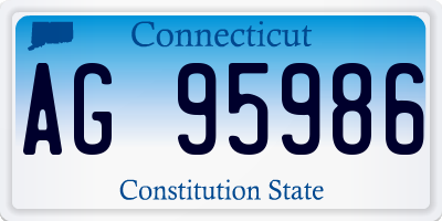 CT license plate AG95986