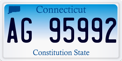CT license plate AG95992