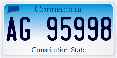 CT license plate AG95998