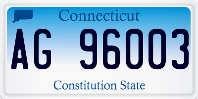 CT license plate AG96003