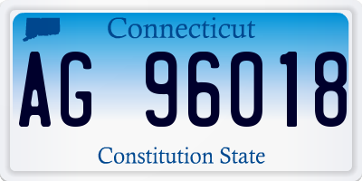 CT license plate AG96018