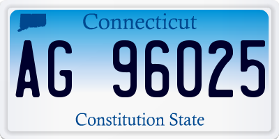 CT license plate AG96025